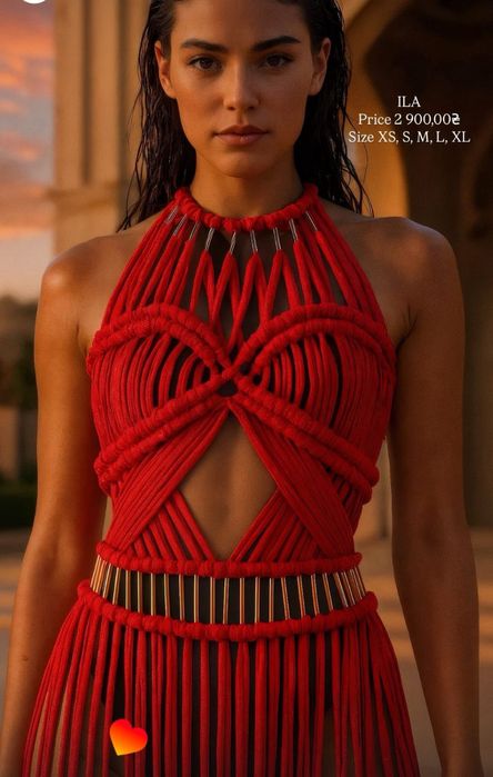 Сукня у техніці макраме