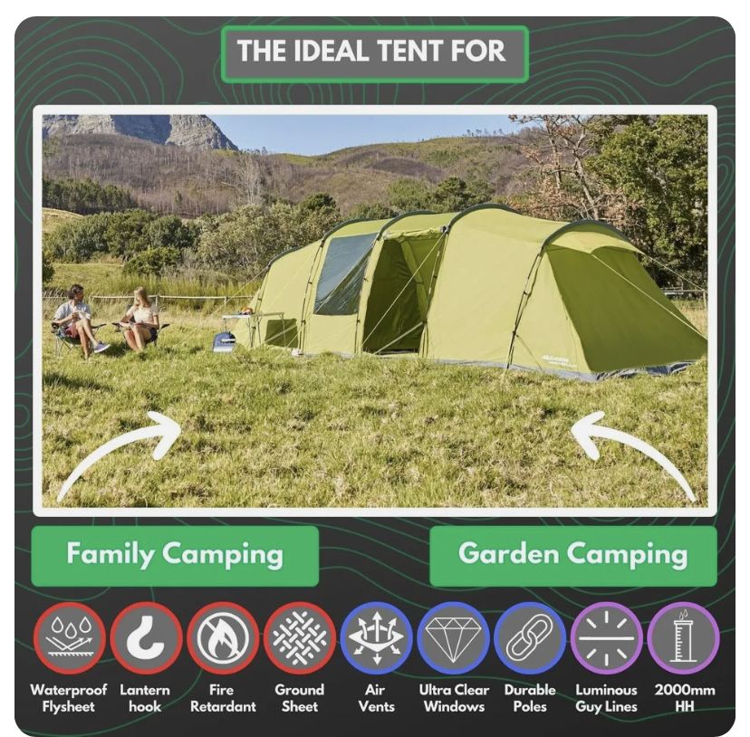 Eurohike 8XL 8 pessoas - tenda familiar usada uma vez