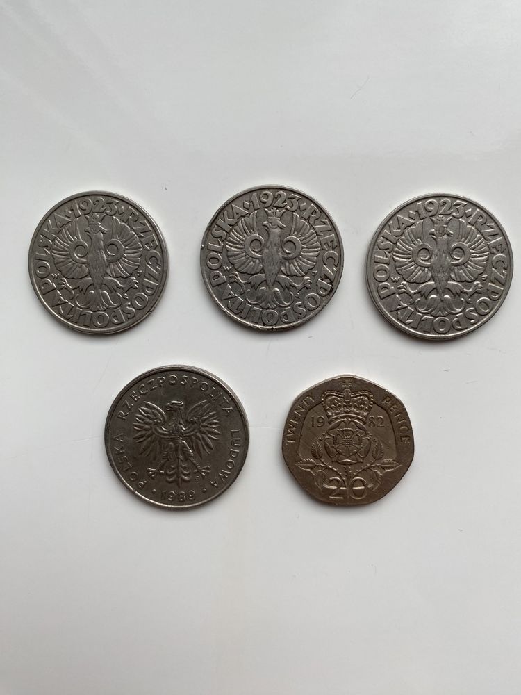 Монета/Twenty Pense 1982/20 Zlotych 1989/50 Groszy Rzeczpospolita 1923