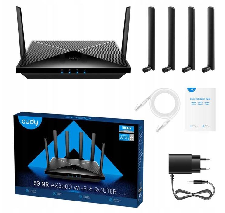 Router Cudy P5 5G LTE Wi-Fi 6 Dual SIM 2.4/5GHz AX3000