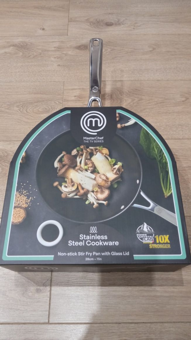 MasterChef nieprzywieralny WOK z pokrywką 28cm