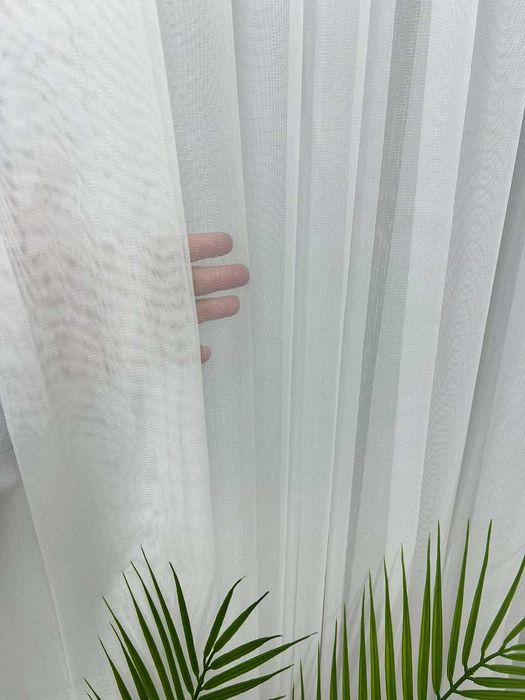 Тюль Бамбук, однотонный тюль с утяжелителем BAMBO,производитель Турция