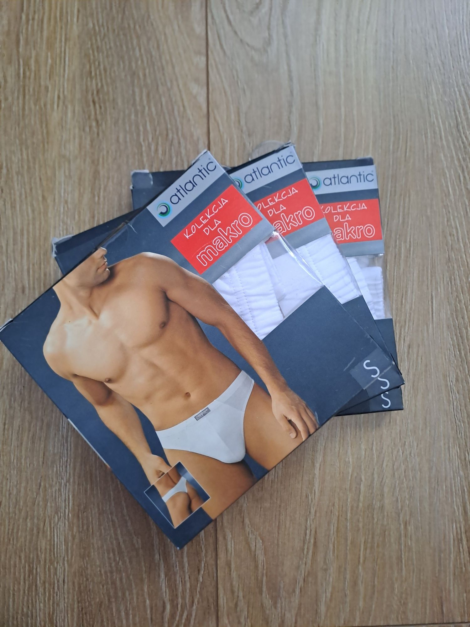 2+1 Stringi męskie Atlantic, rozmiar S, 3PACK, bawełna