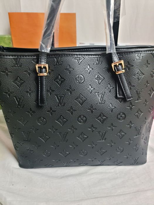 Torba duza Jet Set damska Louis Vuitton monogram czarna