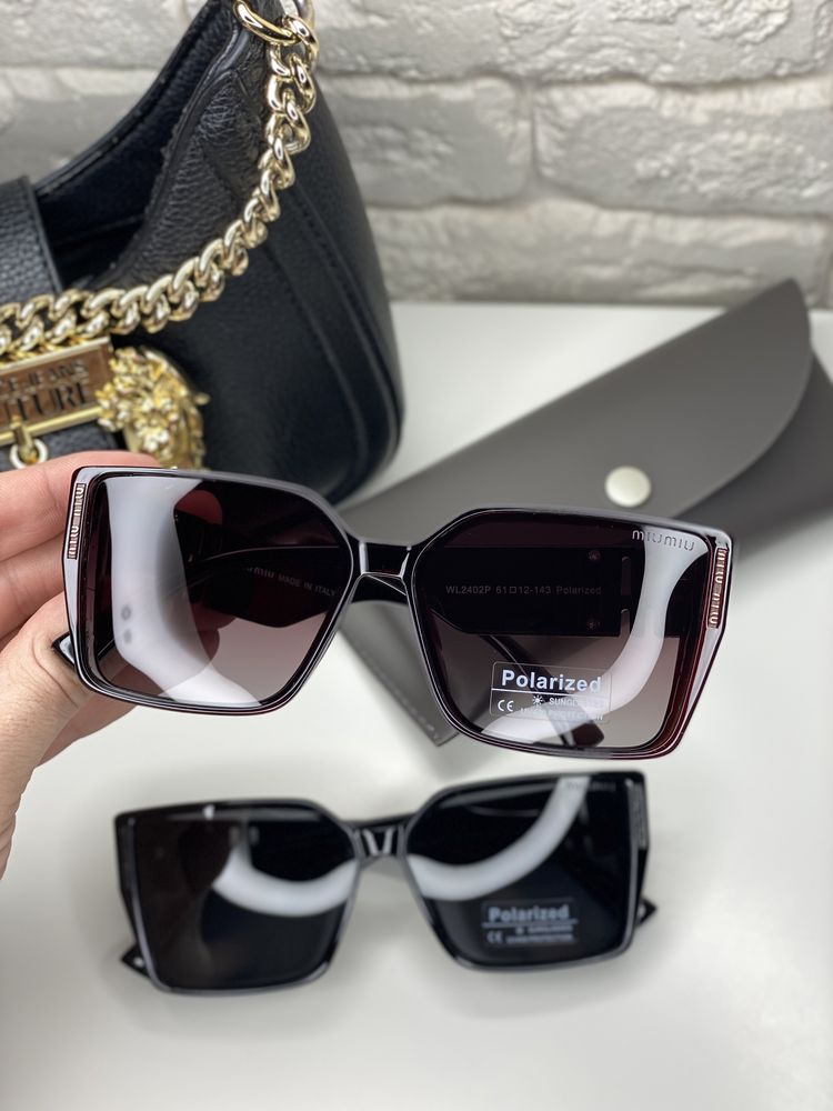 Женские солнцезащитные очки MIU MIU Polarized коричневые бабочки черны