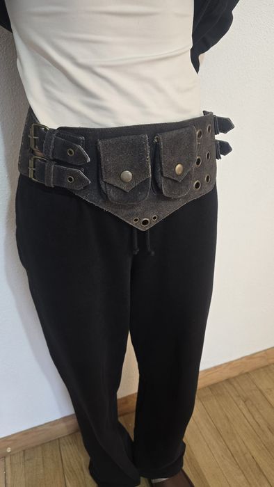 Поясная сумка шоколадного цвета  из замши — индийский хендмейд (Гоа)