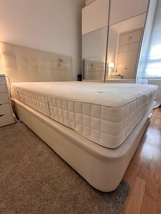 Cama com baú + colchão – conjunto completo em excelente estado