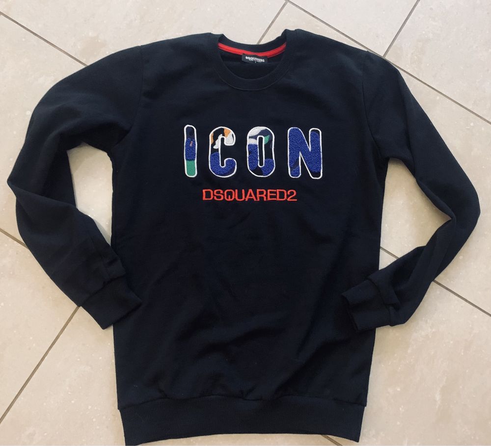 Dsquared2 icon, bluza crewneck r. S duże kolorowe logo. Jak nowa.