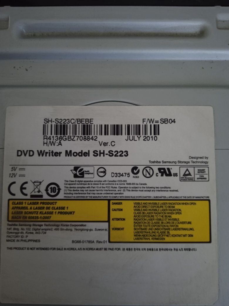 Оптический привод DVD Writer model SH S 223