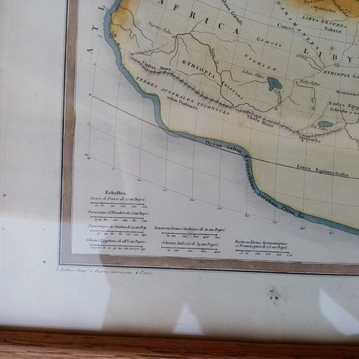 Piękny antyk 1846 mapa francuska