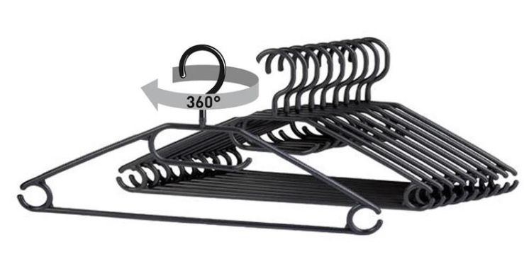 Набір вішаків для одягу з поворотними гачками 10 шт Livarno Home