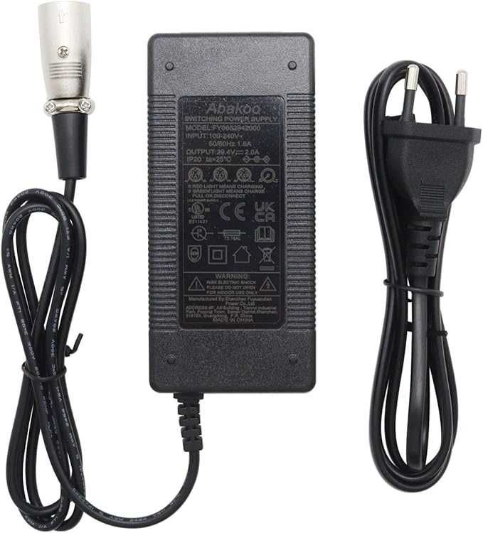 Abakoo Zasilacz ładowarka kabel do ładowania 29,4 V 2 A do aku