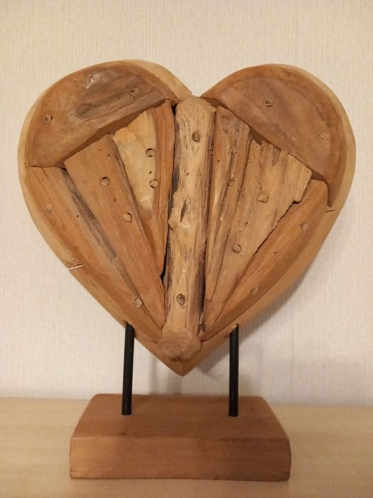 Ozdoba naturalna - serce z drewna