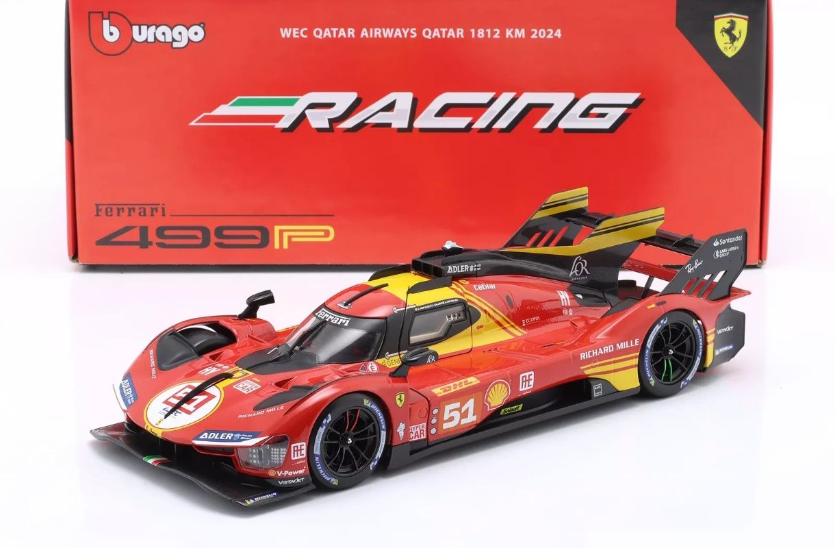 Ferrari 499P #51 WEC Qatar 2024 Calado,Guidi, Giovinazzi 1:18 Bburago