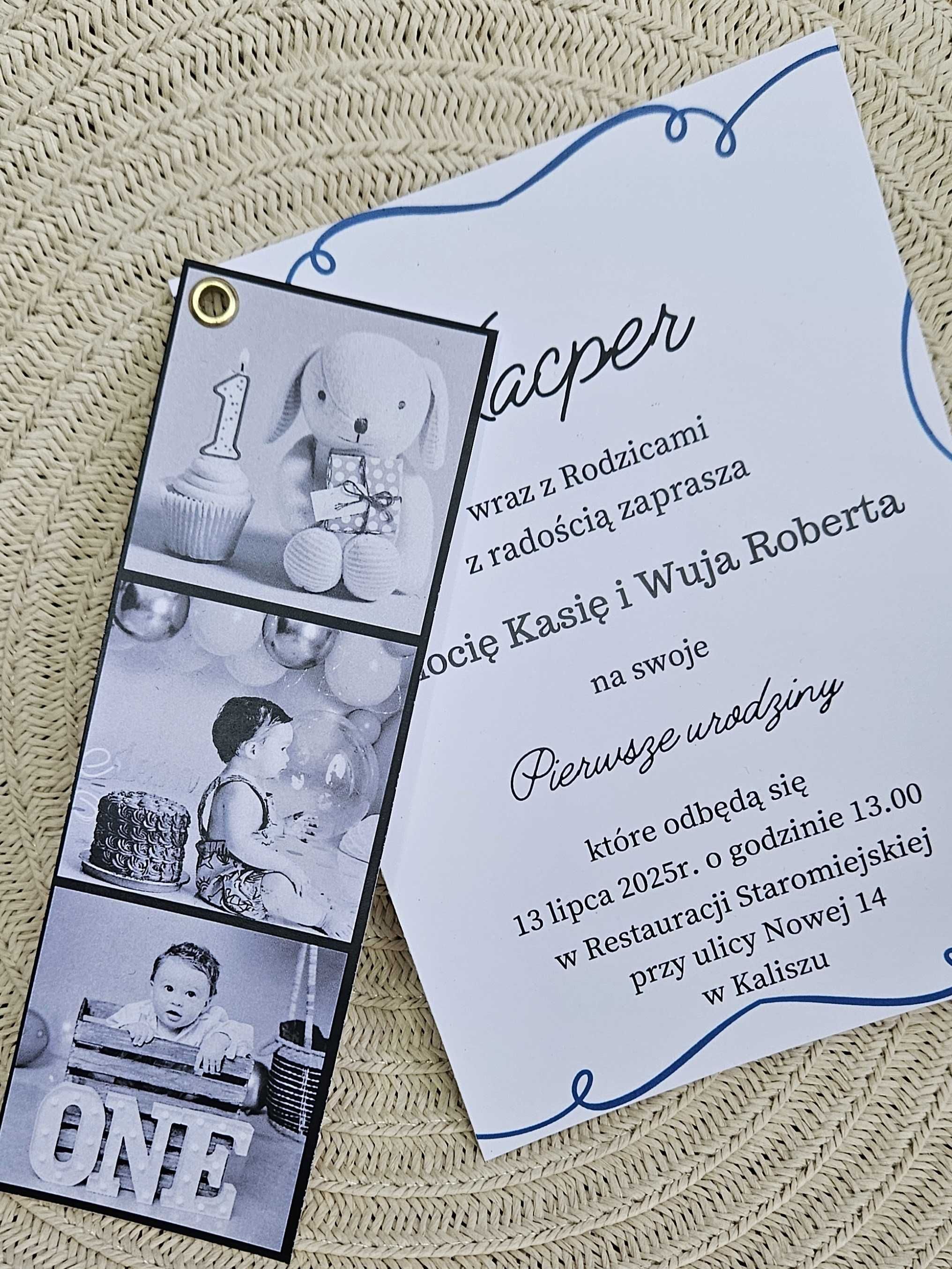 Personalizowane zaproszenia, na pierwsze urodziny, roczek dziecka