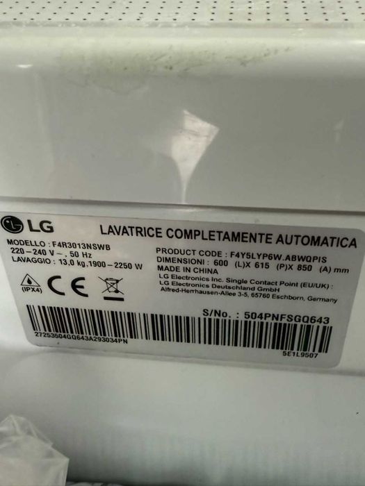 Pralko-Suszarka LG F4R3013NSWB