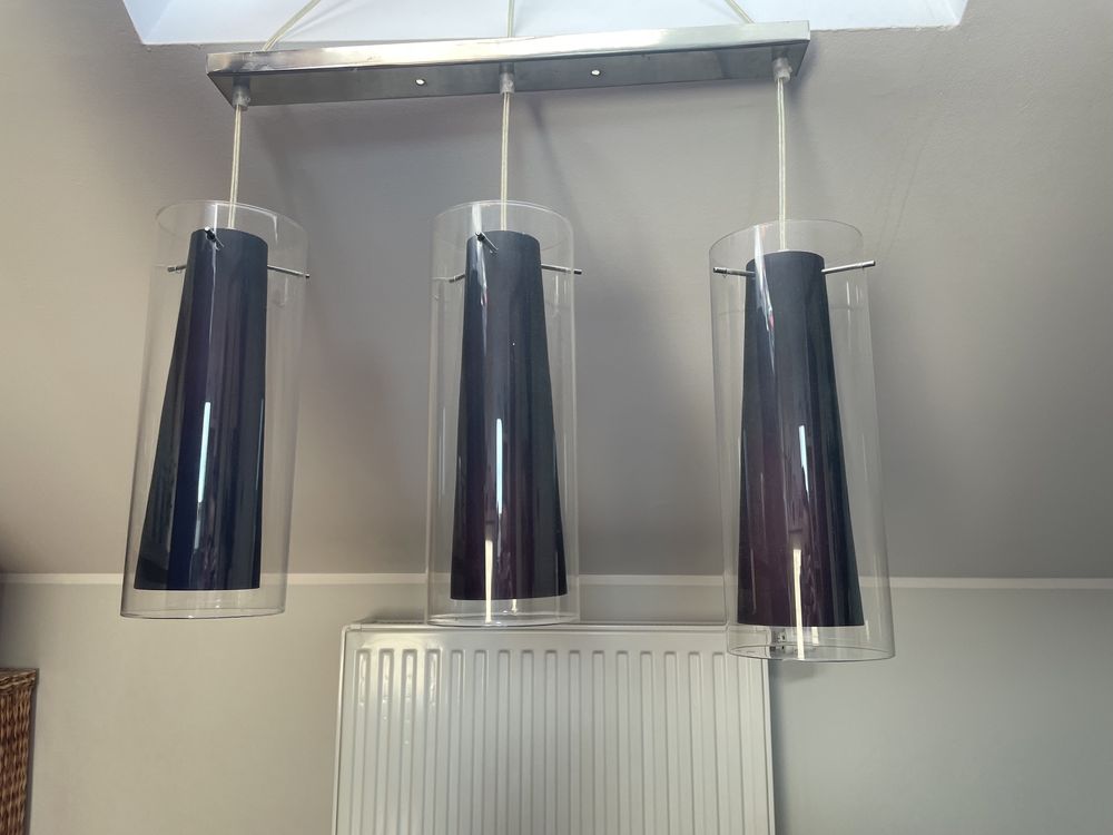 Stylowa lampa sufitowa wisząca  klimatyczna 3 cylindry +żarówki
