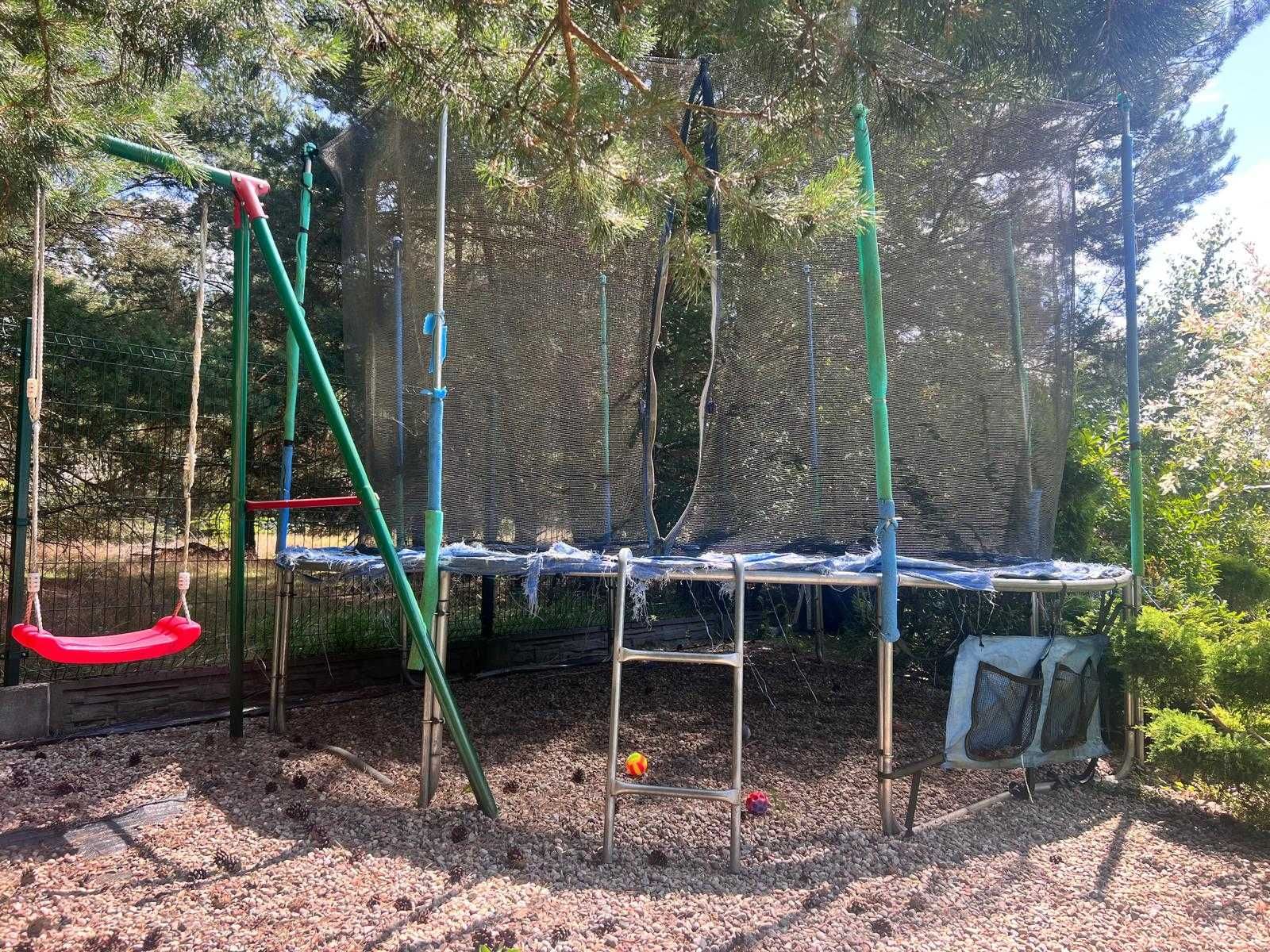 Duża Trampolina 374 cm – Sprawna, Używana, Idealna na Ogród!  TANIO !!