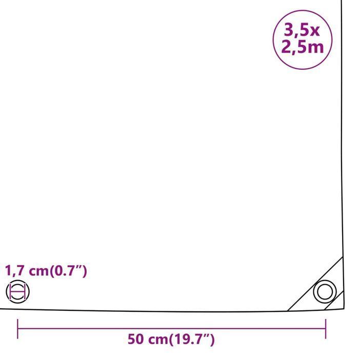 Vidaxl Plandeka 650 G/M², 3,5 X 2,5 M, Czarna