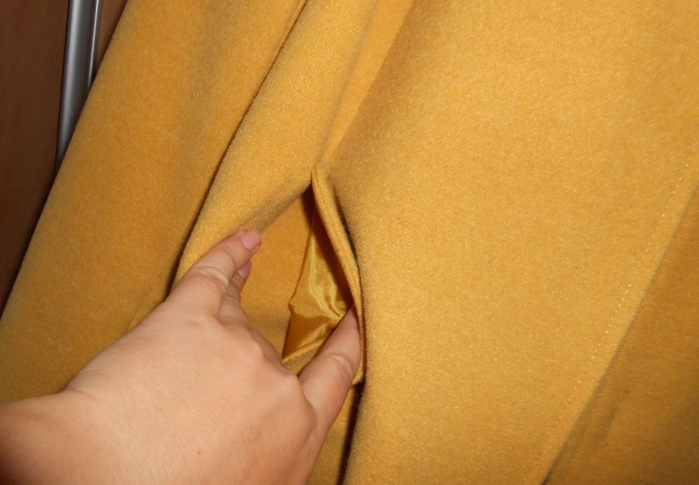 пальто полупальто горчичного цвета 48 размер