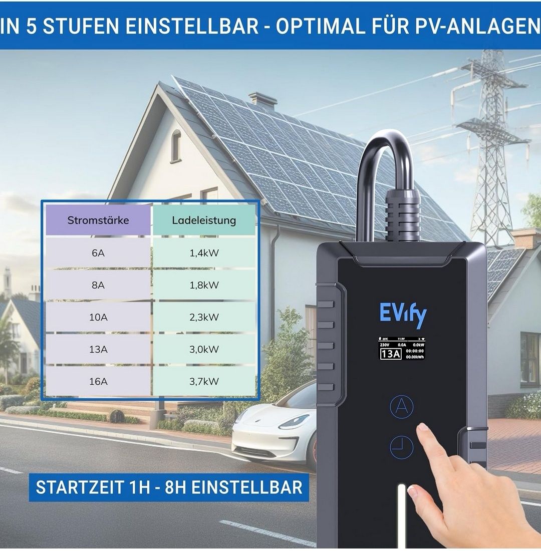 Ładowarka EVify 3,7kW 16A 10m | Typ 2 | Nowa z etui