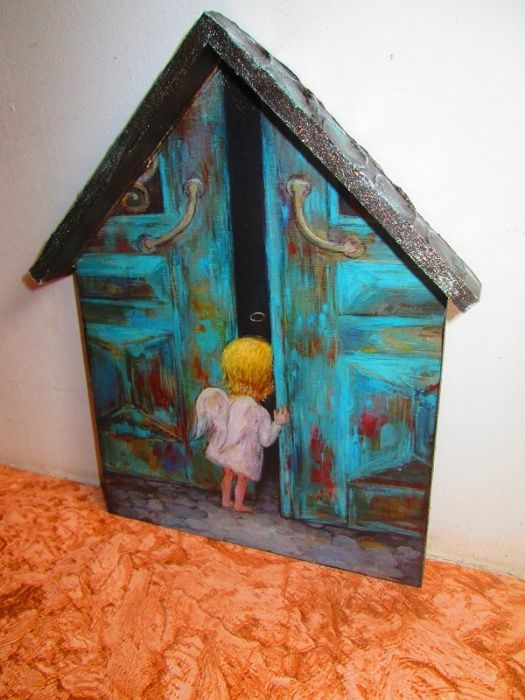 Ключница - домик ′Ангел на пороге",Вешалка в детскую,прихожую, подарок