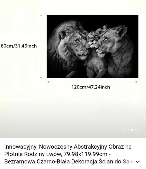 "Rodzina lwów" obraz na płótnie w 2d bez ramy