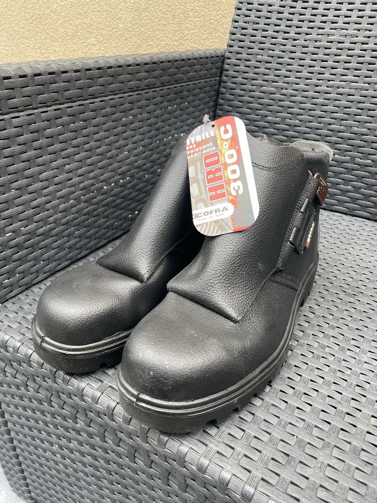 Nowe buty robocze COFRA HRO 300°C – r. 46, skóra, idealne dla spawaczy