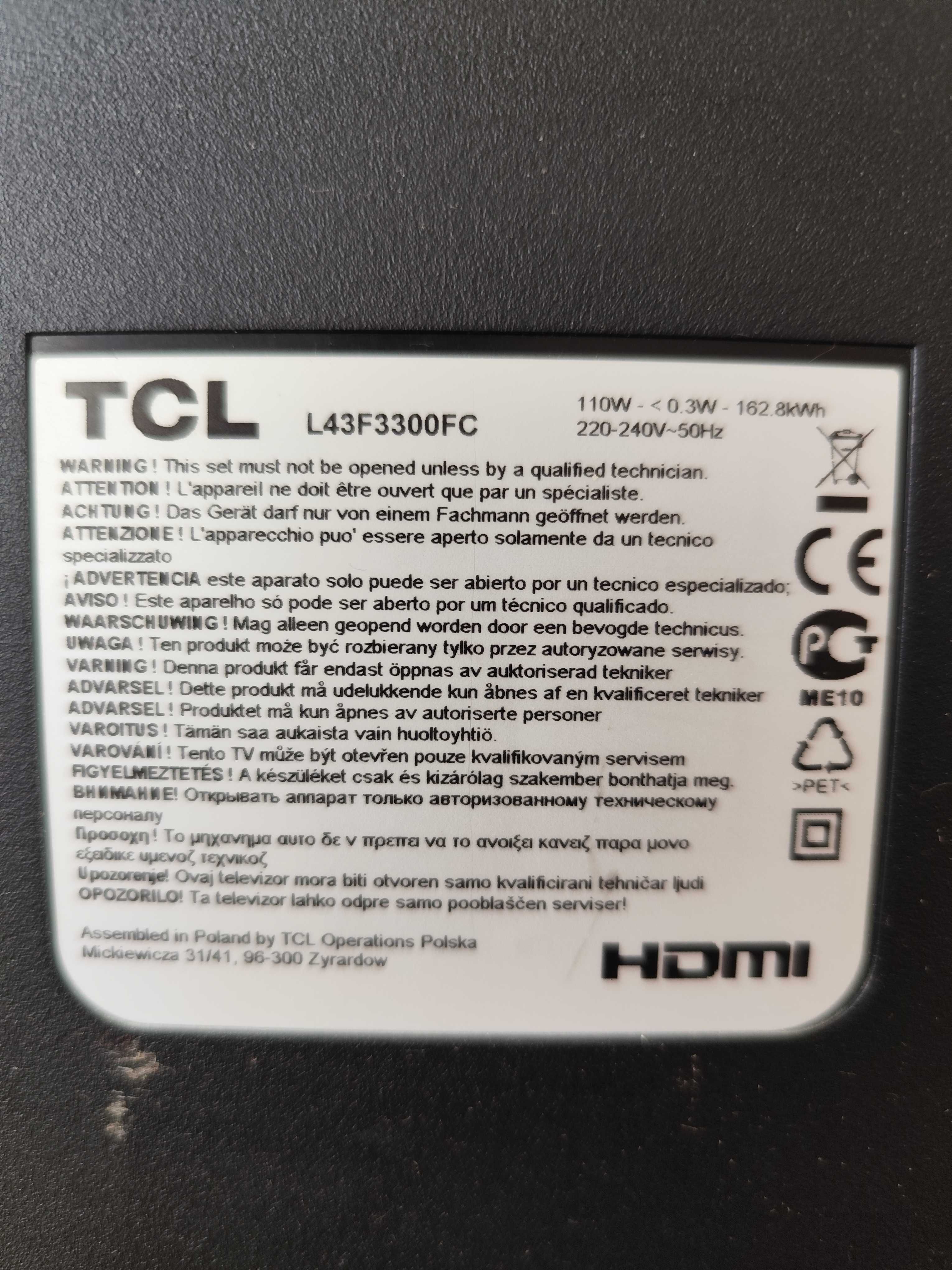 Telewizor TCL 43"