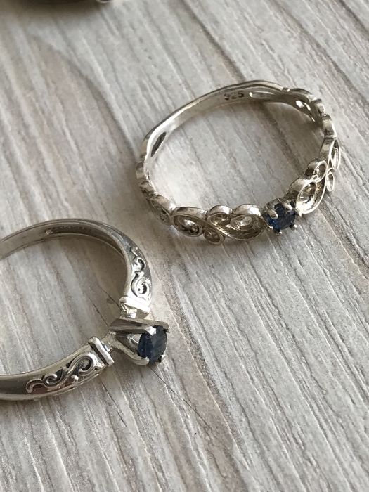 Кольцо сапфир серебро