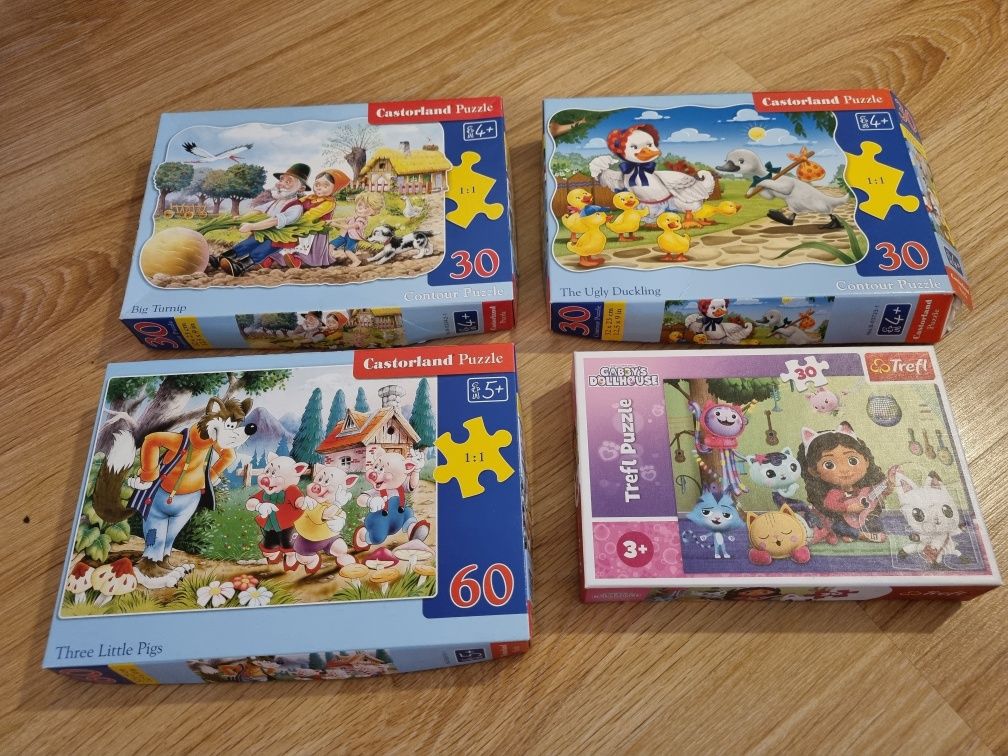 4x puzzle Colorland i Trefl, 30, 60 elementów