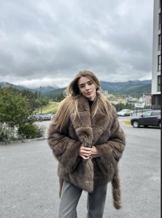 Шуба під соболя гусениця, із поперечною стрижкою