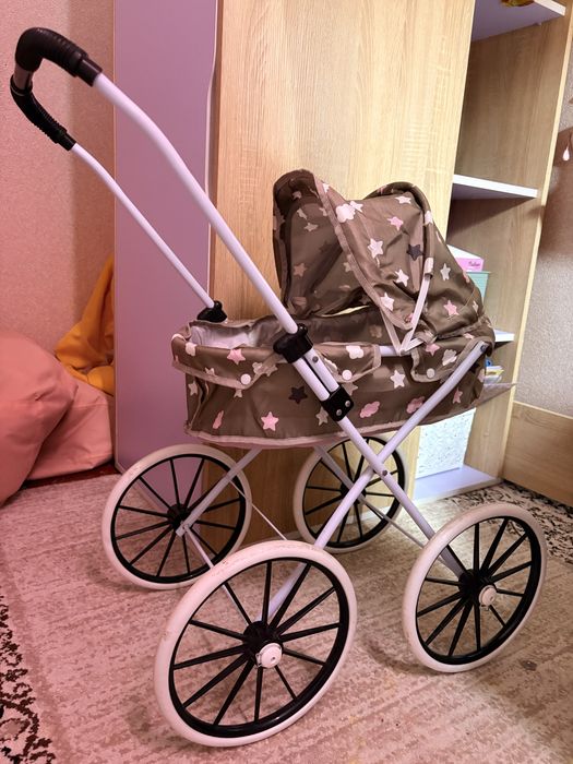 Коляска для ляльки висока, іграшкова коляска для бебі бона