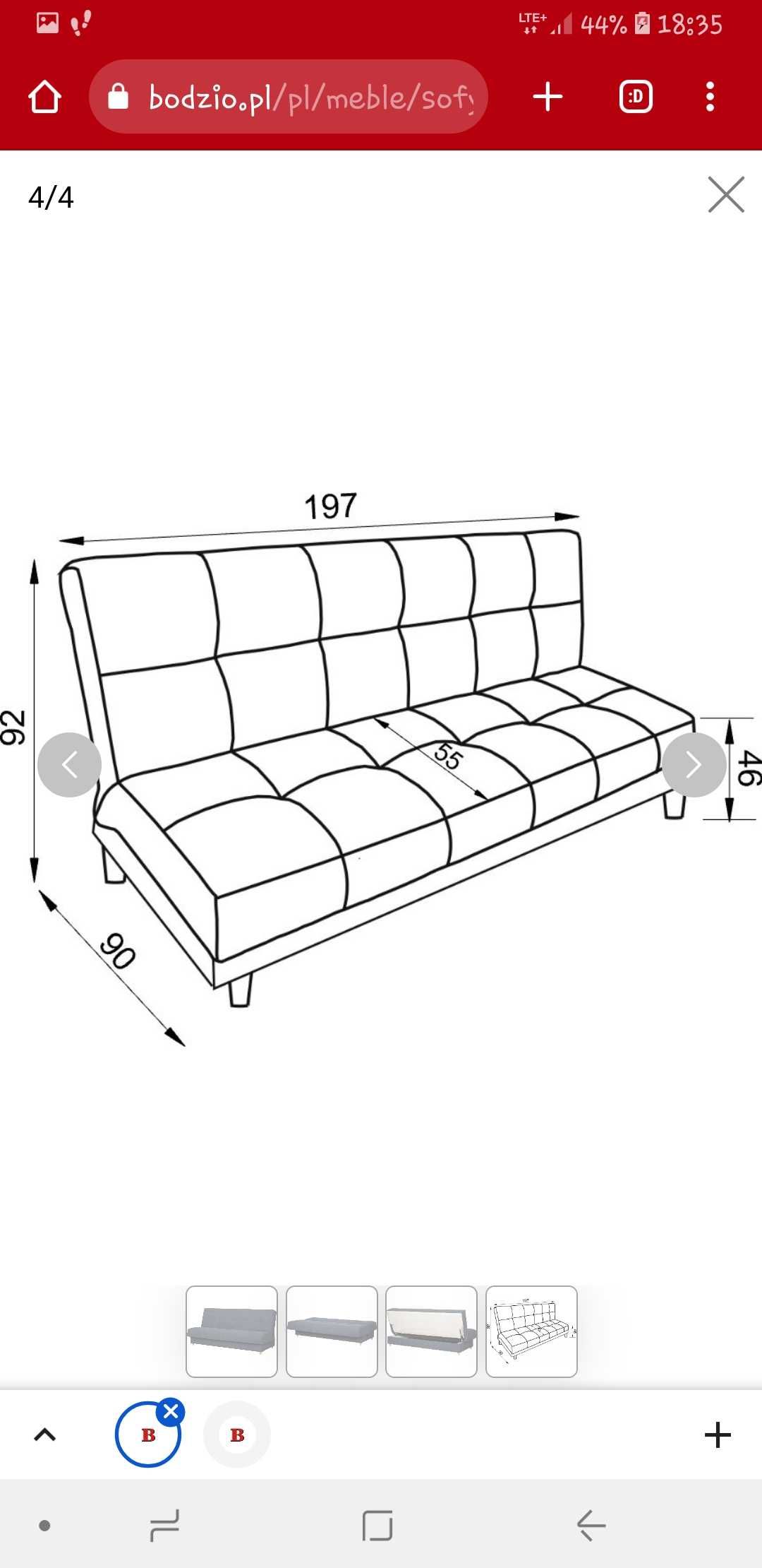 Tapczan, Sofa, Kanapa, Łóżko, Wersalka rozkładana z pojemnikiem