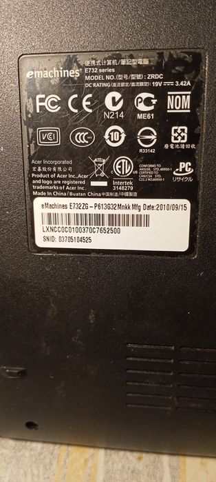 Ноутбук eMachines 732 ZG