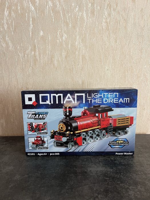 Конструктор 3в1 Поїзд, будтехніка, мотоцикл, 305 деталей