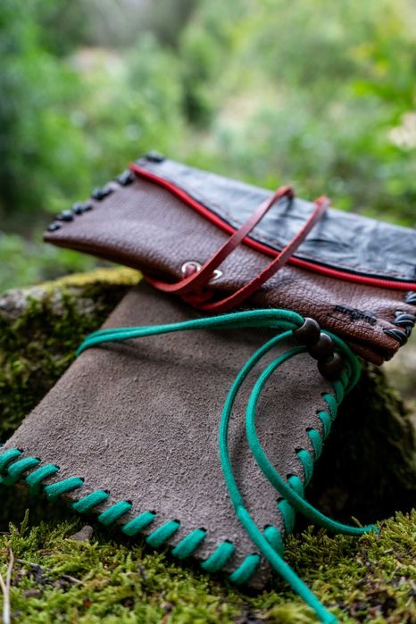 Bolsas para tabaco em couro