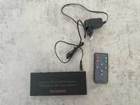 HDMI Switch 4K 60Hz (5 entradas, 1 saída, controlo remoto)