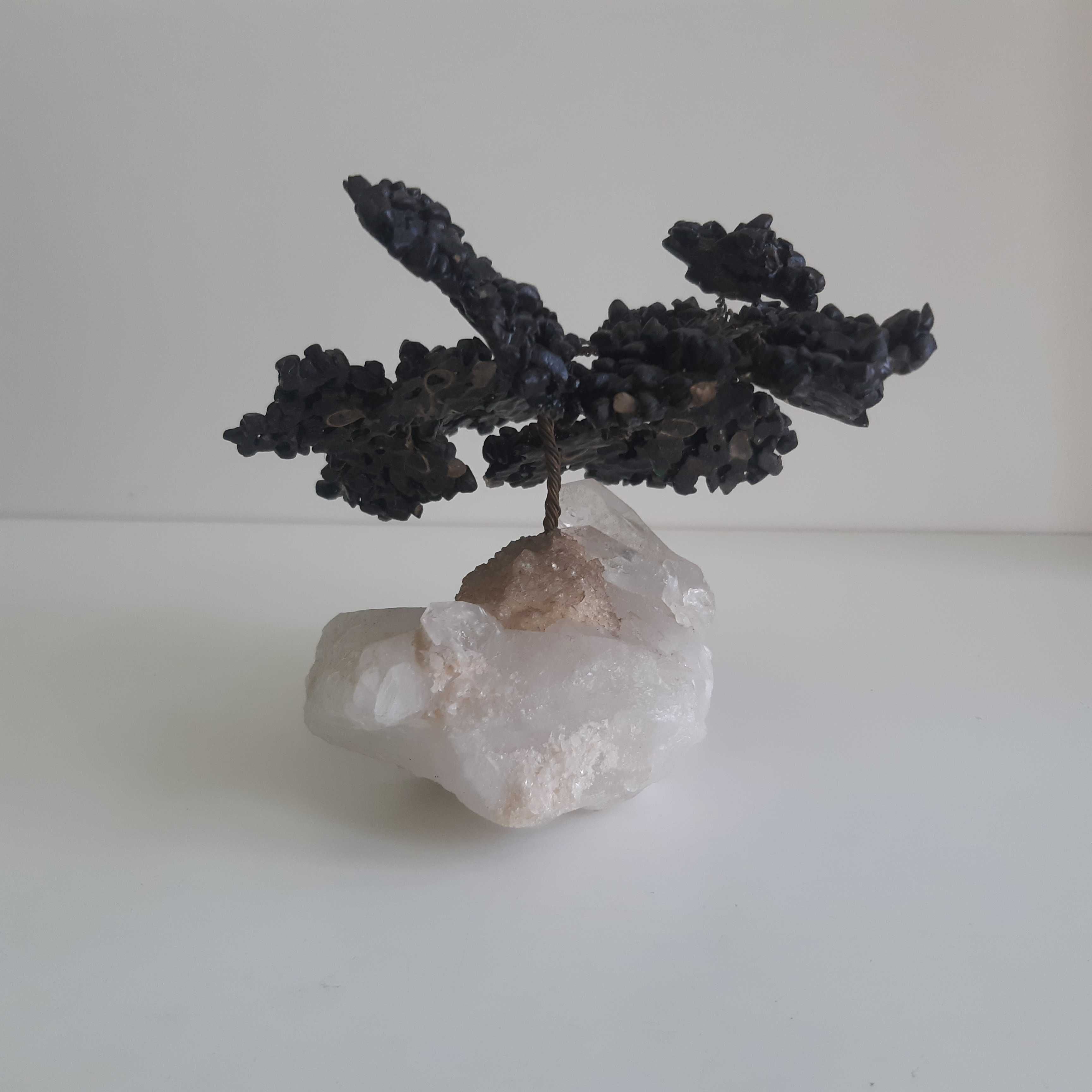 Pequena Árvore Bonsai de Cristais Quartzo Turmalina Negra