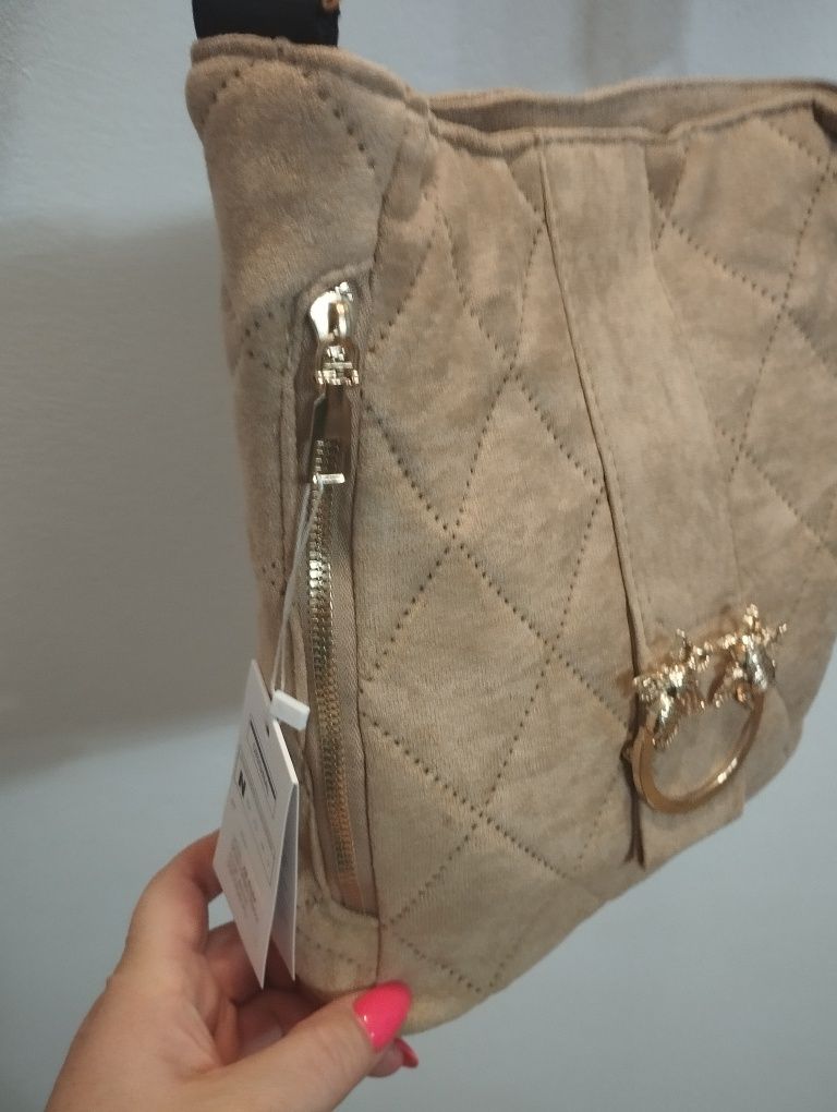 Nowa torba na ramię w kolorze khaki z marki M&M BAGS.