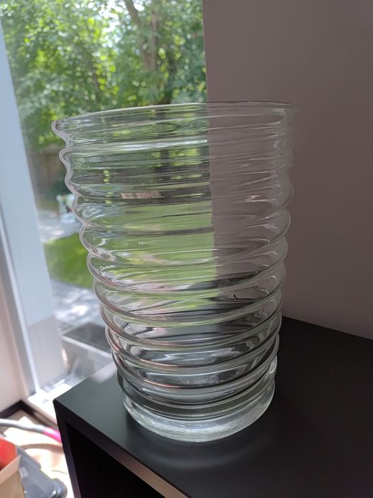 Szklany wazon duży szeroki