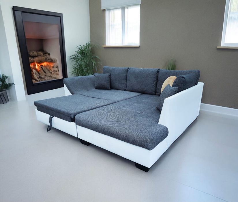 Używany narożnik z dużą funkcją spania rozkładany transport