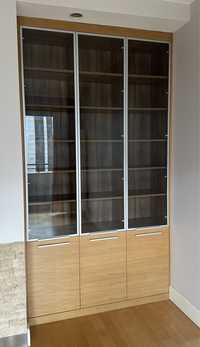 Witryna / Regały z drzwiami szklanymi ok. 275 x 130 cm, fornir bete