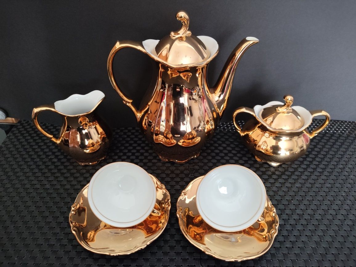 Porcelana Bawaria  Złoty Serwis do mokka TET-TA-TET Tirschenreuth