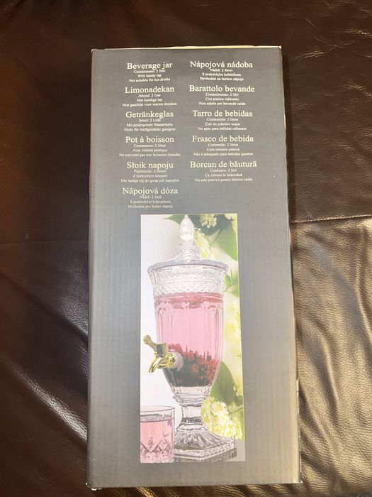 Dozownik, karafka, dzbanek z kranikiem do lemoniady, szklany, Nowy