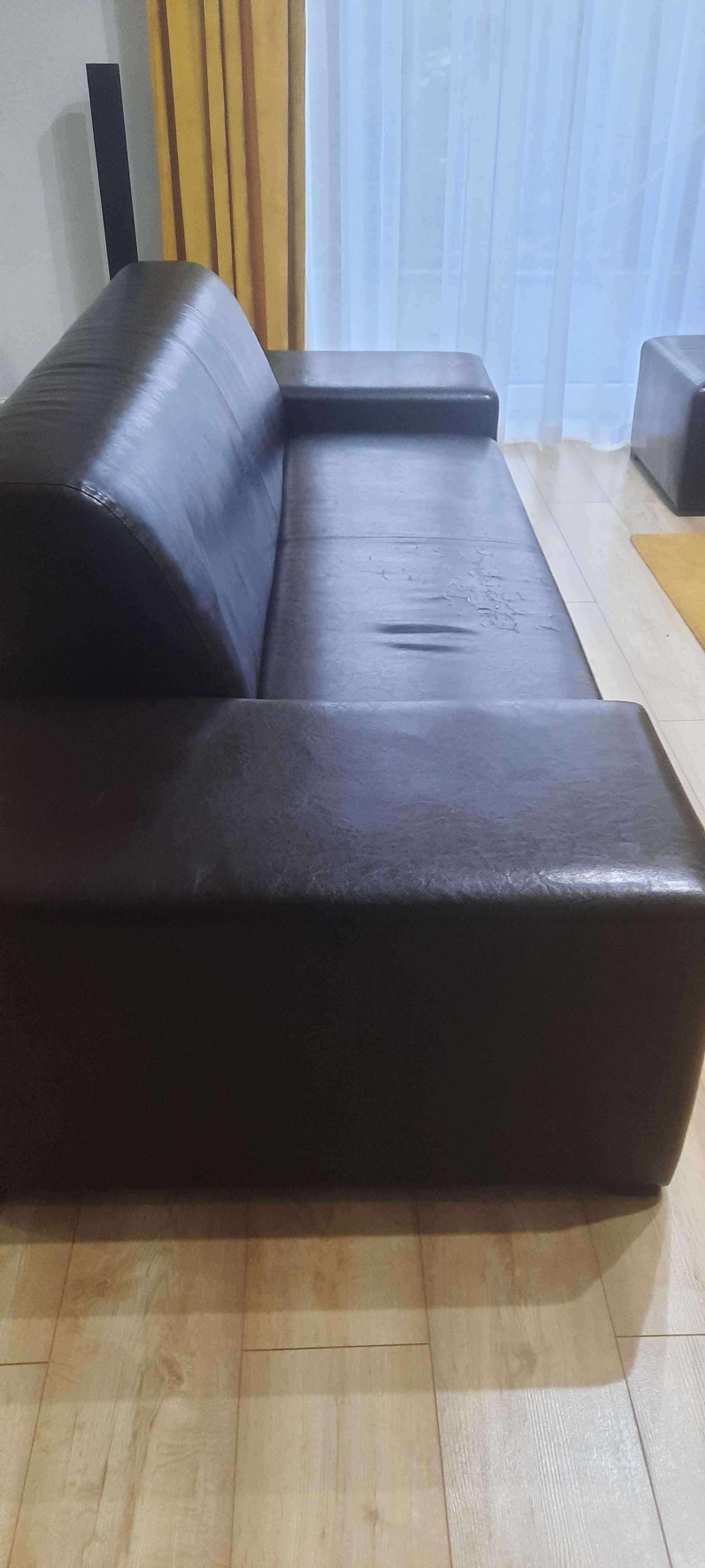 Zestaw wypoczykowy sofa fotel pufa