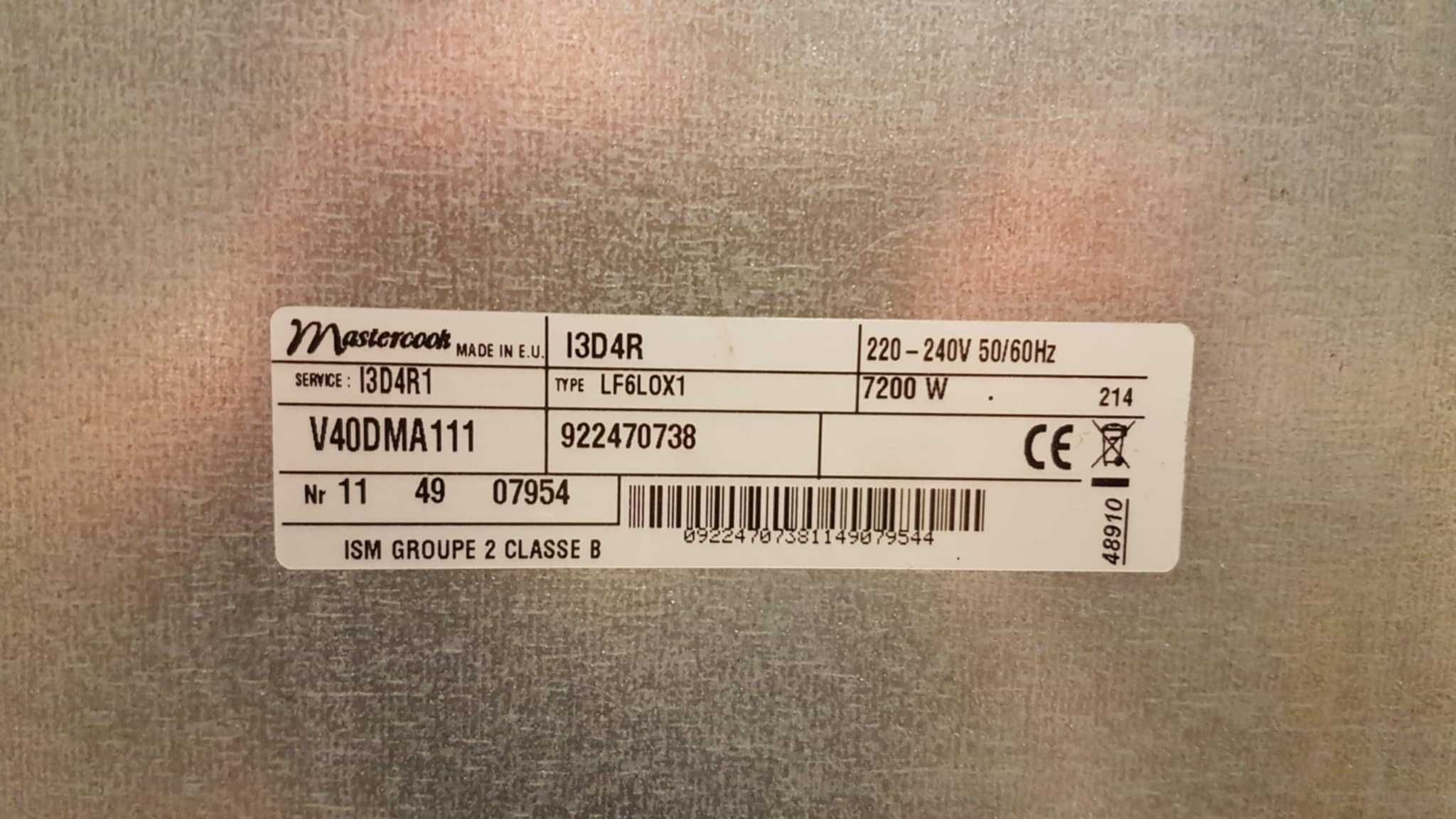 Płyta indukcyjna Mastercook I3D4R - działają tylko 2 pola - na części.