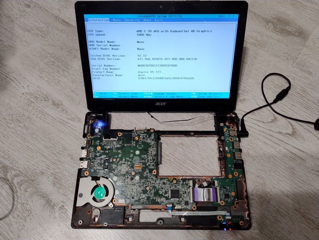Płyta Główna Netbook Acer Aspire One 725 AMD C-70 DDR3 1Gb