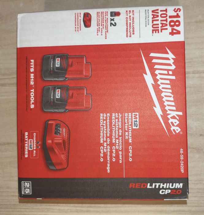 Набір Акумуляторів CP 2.0+ зарядне Milwaukee M12 48-59-2420P