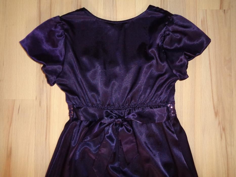 NEW LOOK śliczna ciemno fioletowa purpurowa satynowa sukienka NOWA 38
